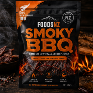 Foods NZ Smoky BBQ Jerky 80g - Smoke. Fire. Repeat.