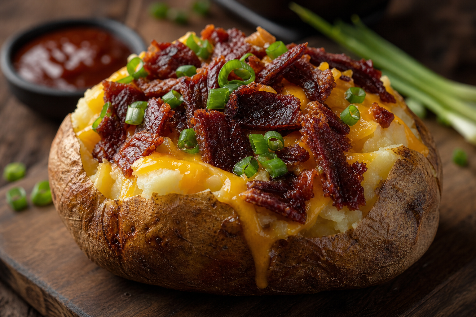 Smoky BBQ Jerky Loaded Potatoes