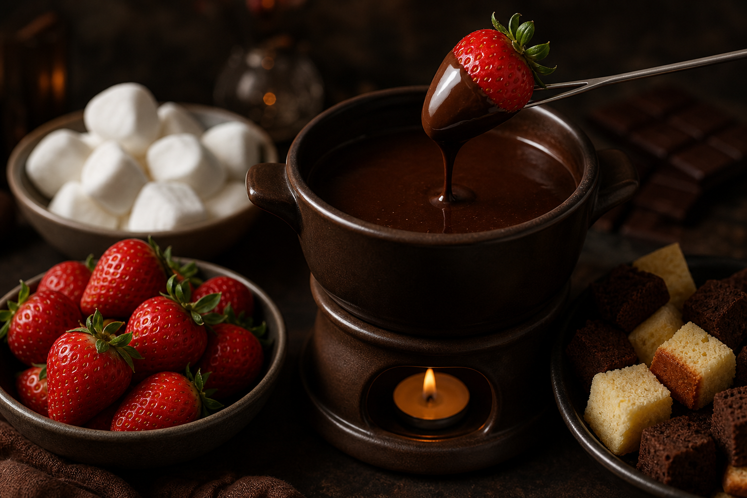Dark Chocolate Fondue Night